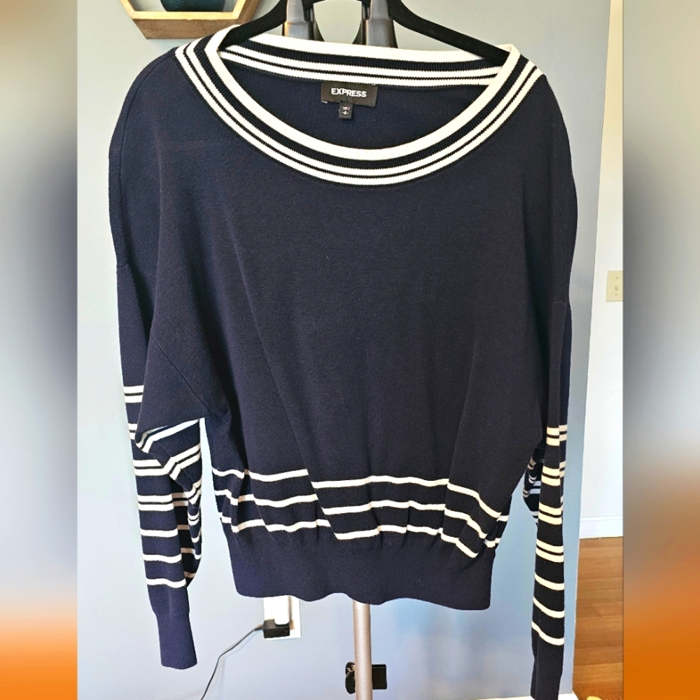 NWOT EXPRESS navy/white stripped sweater.